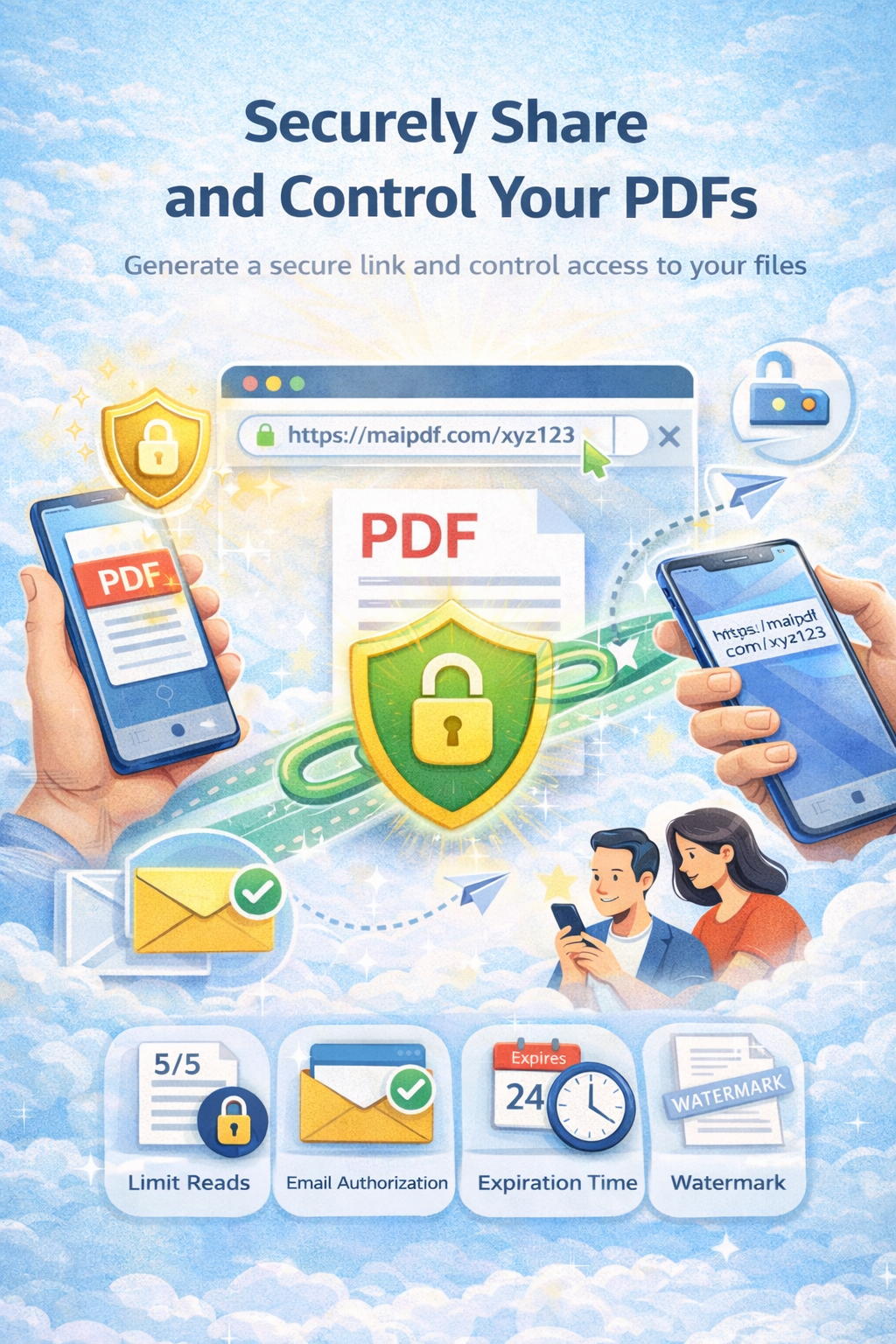 Secure PDF sharing overview in MaiPDF